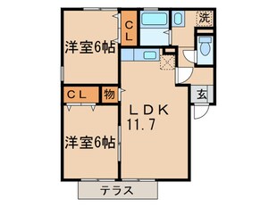 クレ－ル塚の原Ａの物件間取画像